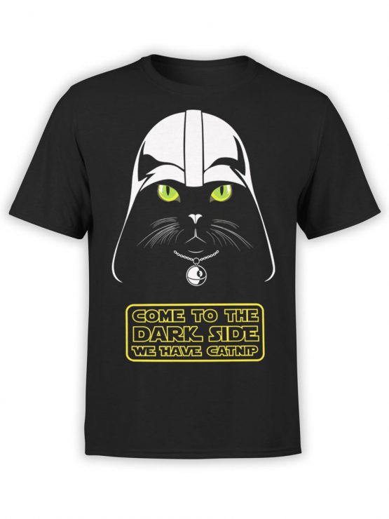 0744 Star Wars T Shirt Cat Vader Front