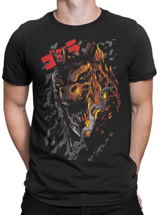 0865 Monster Shirt Godzilla Front Man