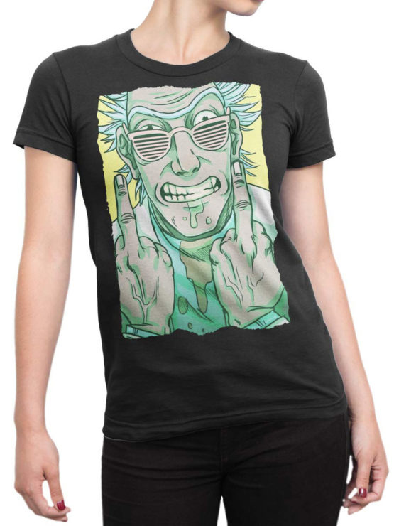 1002 Rick and Morty T Shirt FckYou Front Woman