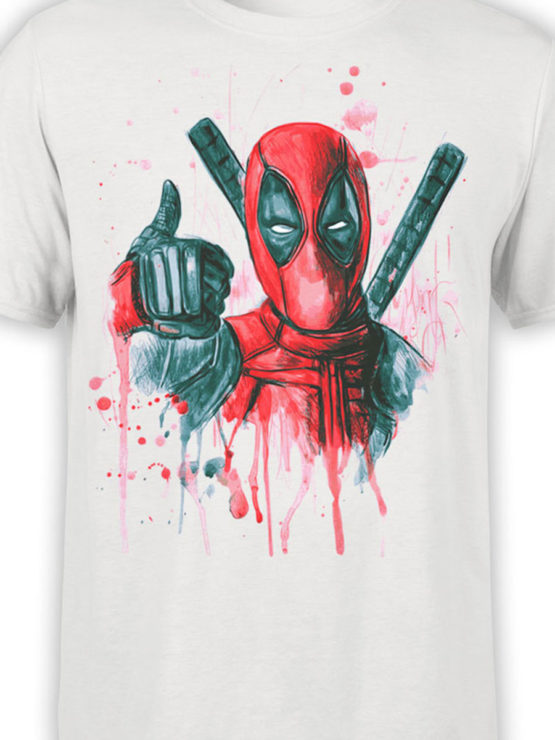1007 Deadpool T Shirt Thumbs Up Front Color