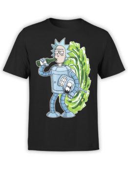 1022 Rick and Morty T Shirt Bender Rick Front