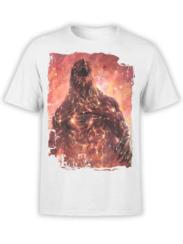 1034 Godzilla T Shirt Fire Front