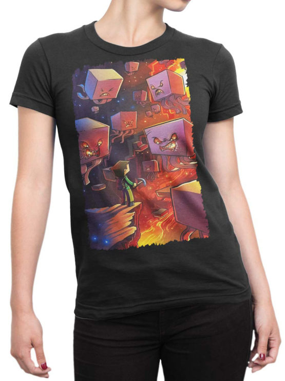 1038 Minecraft T Shirt Battle Front Woman