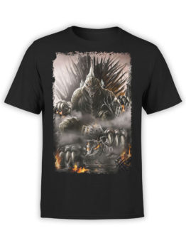 1054 Godzilla T Shirt Throne Front