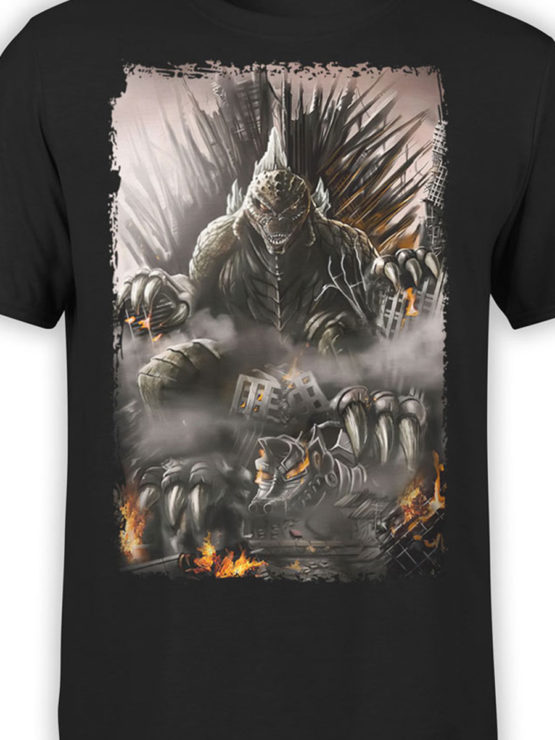 1054 Godzilla T Shirt Throne Front Color