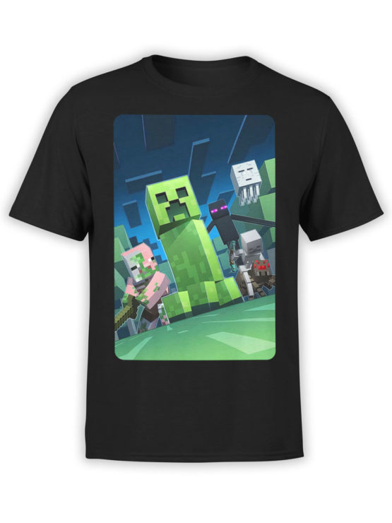 1058 Minecraft T Shirt Dark Side Front