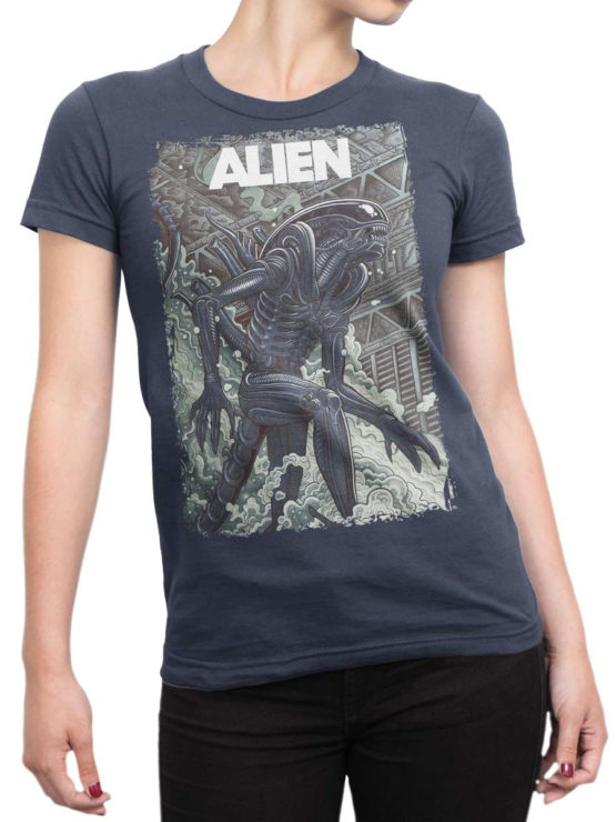 1061 Aliens T Shirt Retro Front Woman