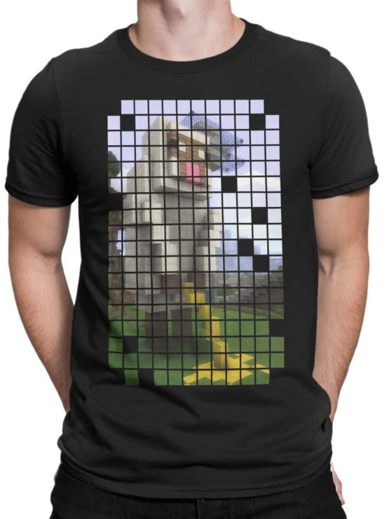 1068 Minecraft T Shirt Piss Front Man