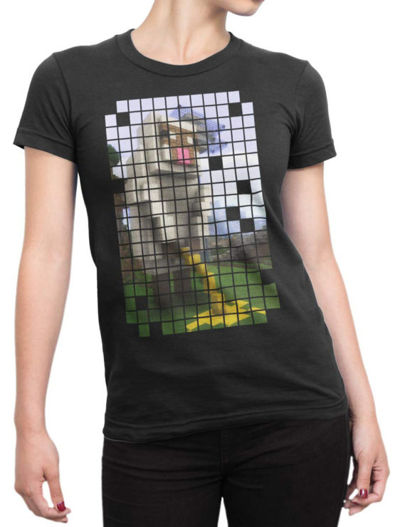 1068 Minecraft T Shirt Piss Front Woman