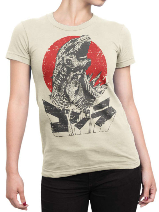 1084 Godzilla T Shirt Monster Front Woman