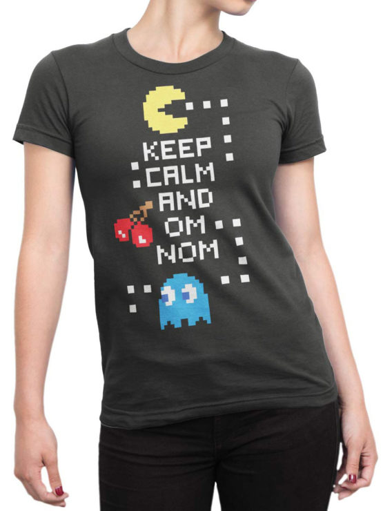 1119 Pac Man T Shirt Keep Calm Front Woman