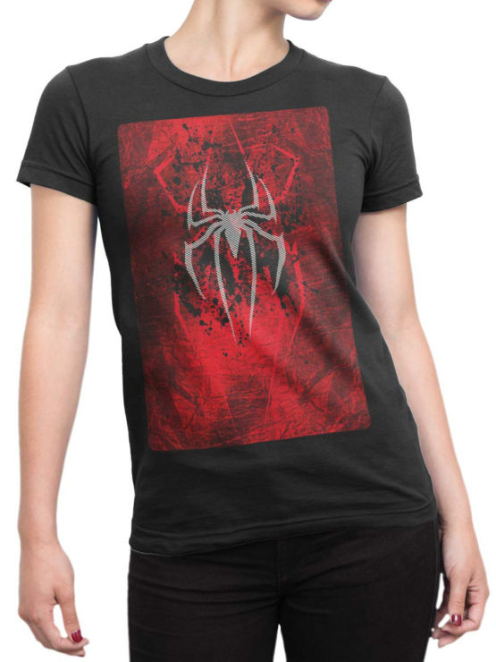 1131 Spider Man T Shirt Logo Front Woman