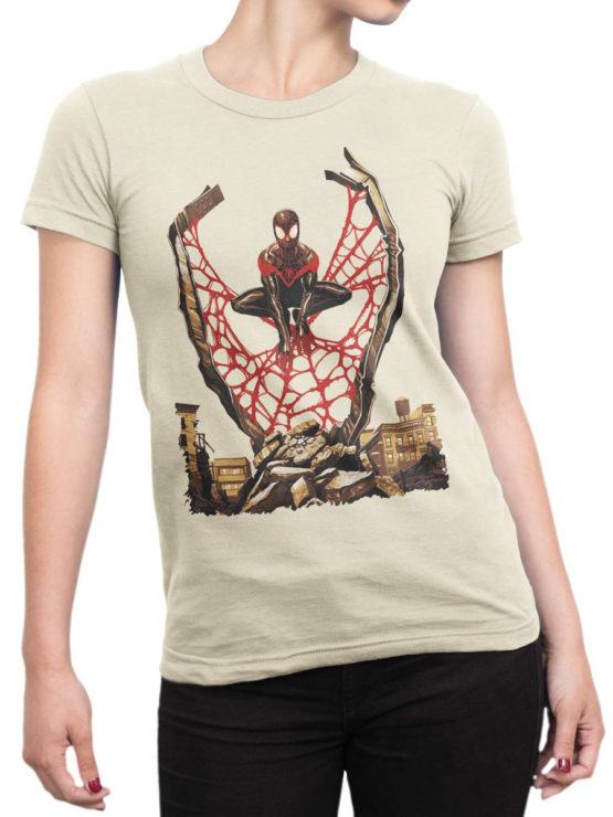 1135 Spider Man T Shirt City Front Woman