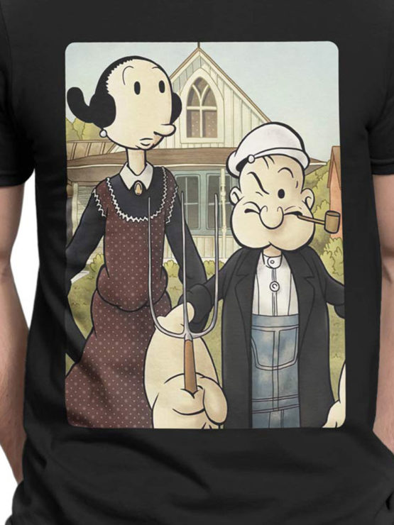 1146 Popeye T Shirt Gothic Front Color