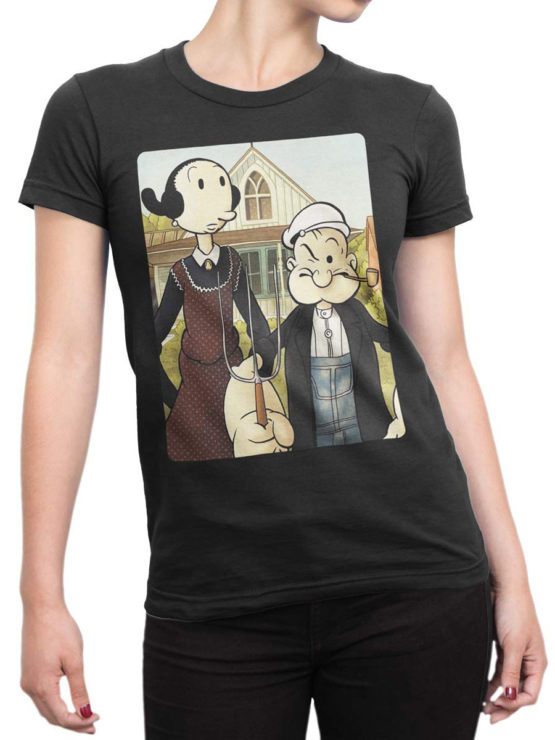 1146 Popeye T Shirt Gothic Front Woman