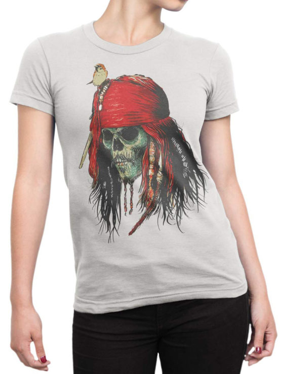 1156 Pirates of the Caribbean T Shirt Skull Front Woman
