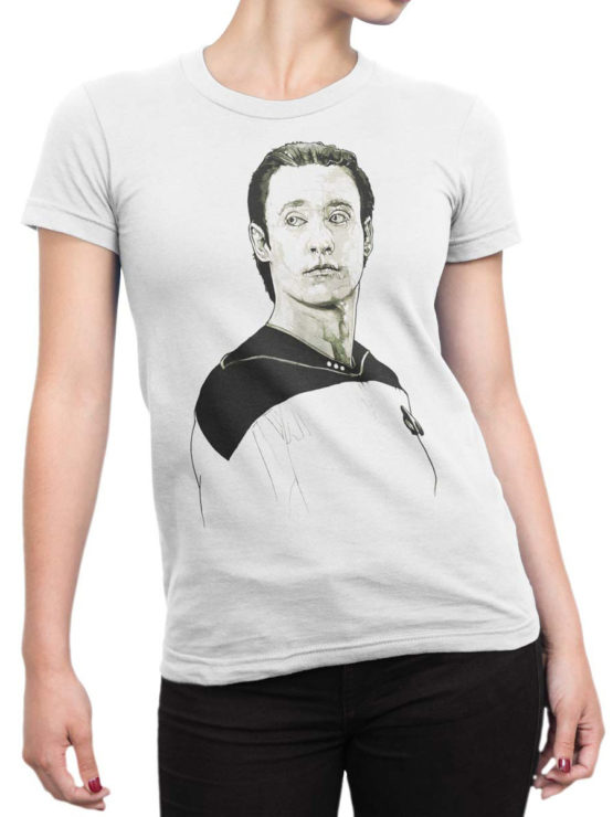 1193 Star Trek T Shirt Data Front Woman
