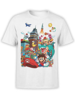 1204 Super Mario T Shirt Characters Front
