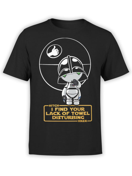 1217 The Hitchhikers Guide to the Galaxy T Shirt Darth Marvin Front