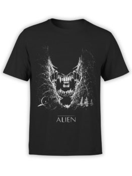 1222 Alien T Shirt Black Front
