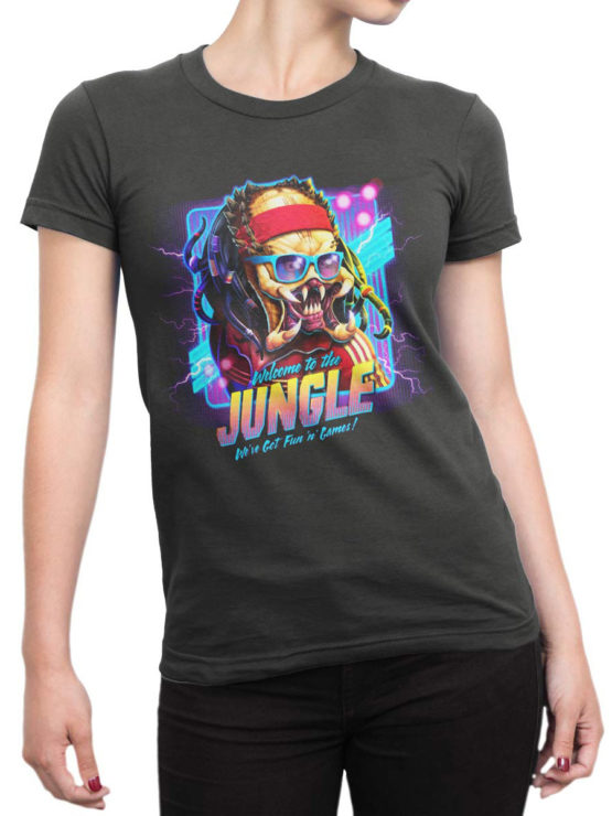 1224 Alien T Shirt Jungle Front Woman