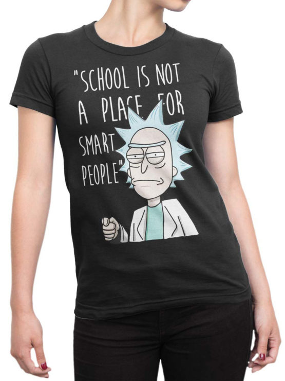 1239 Rick and Morty T Shirt School Front Woman
