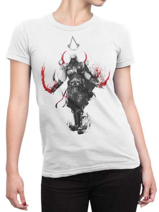 1255 Assassin’s Creed T Shirt Logo Front Woman