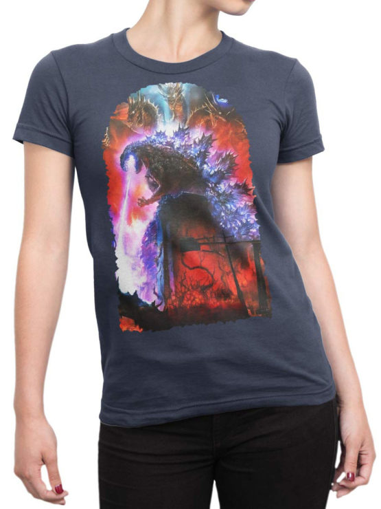 1278 Godzilla T Shirt End of the World Front Woman