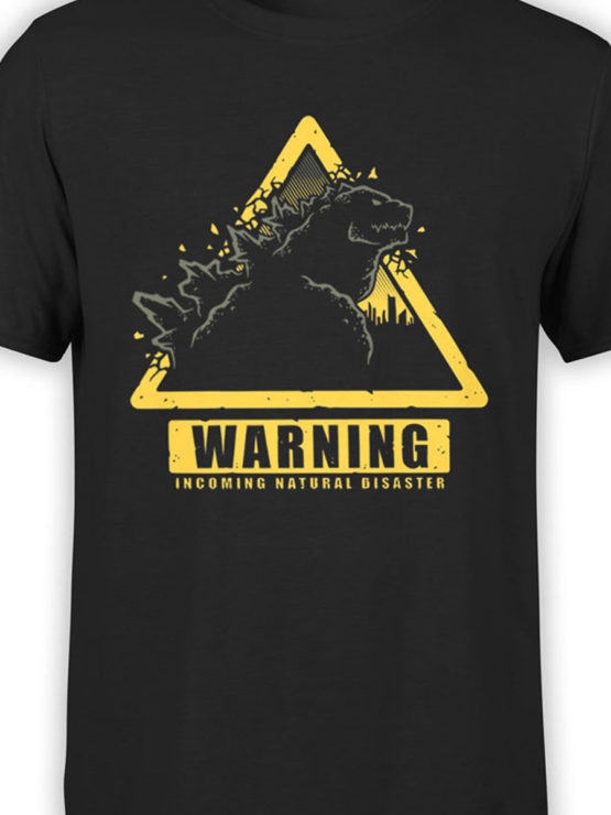 1281 Godzilla T Shirt Warning Front Color