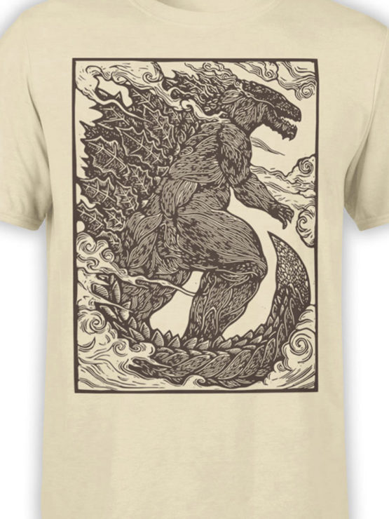 1282 Godzilla T Shirt Engraving Front Color