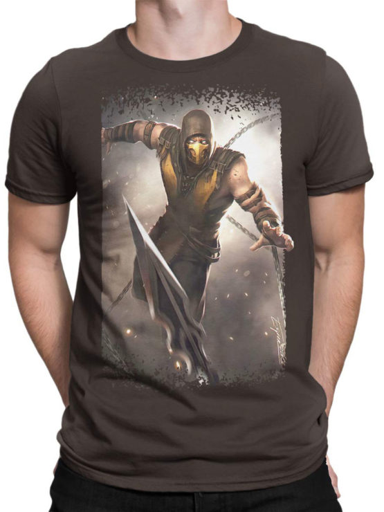 1285 Mortal Kombat T Shirt Scorpion Jump Front Man