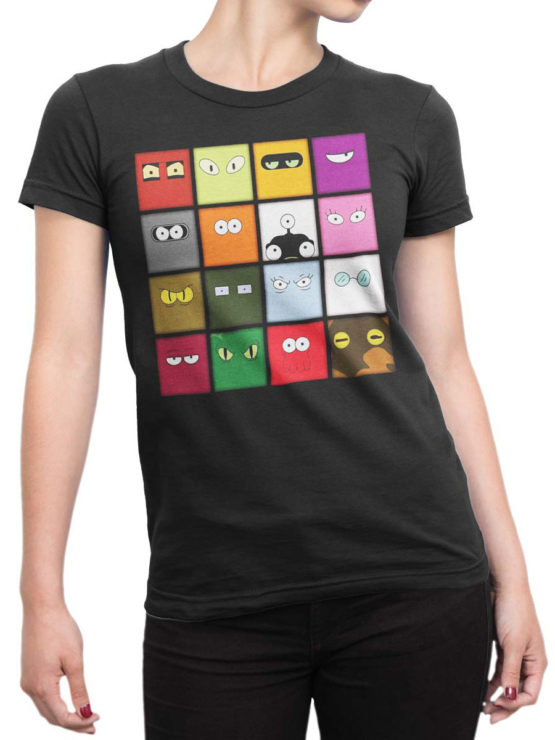 1336 Futurama T Shirt Faces Front Woman