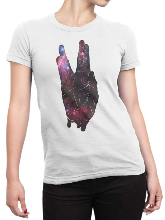 1355 Star Trek T Shirt Hand Front Woman