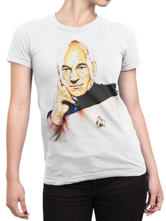 1356 Star Trek T Shirt Picard Front Woman