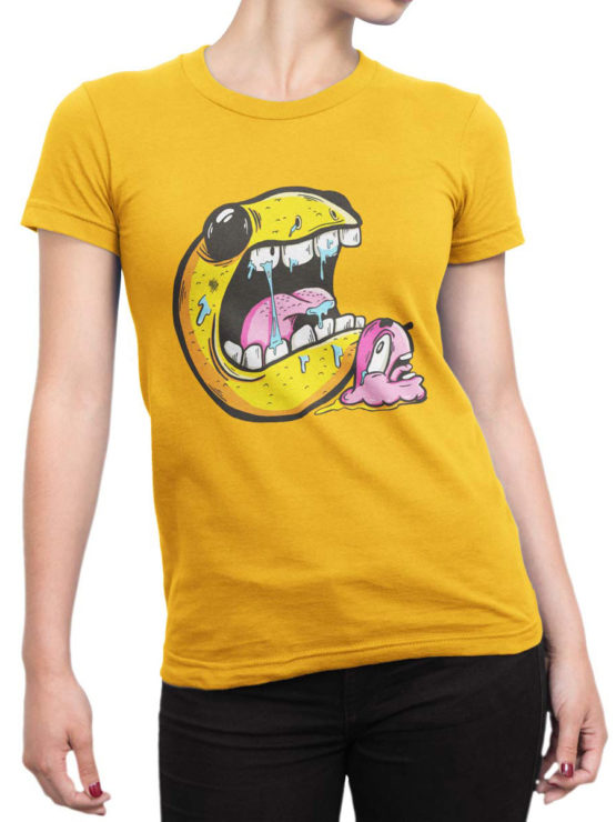 1397 Pac Man T Shirt Chase Front Woman